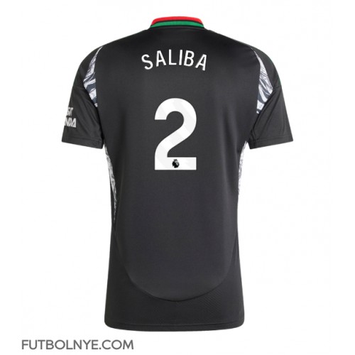 Camiseta Arsenal William Saliba #2 Visitante Equipación 2024-25 manga corta